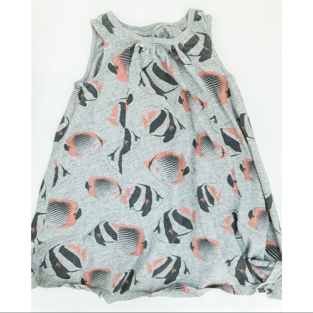 Tea Collection Size 5 Grey Fish print Dress